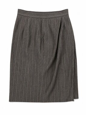 MaxMara Virgin Wool Pinstripe Pencil Skirt Made in Italy Gray Size 6